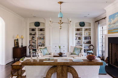 Photo of a transitional living room in Raleigh.