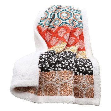 Bohemian Stripe Sherpa Throw
