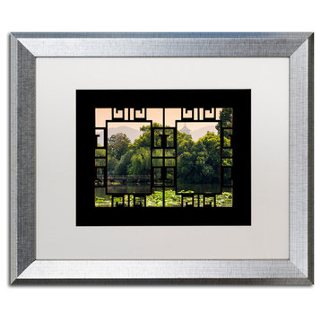Philippe Hugonnard 'Pagoda Lake' Art, Silver Frame, White Matte, 20"x16"