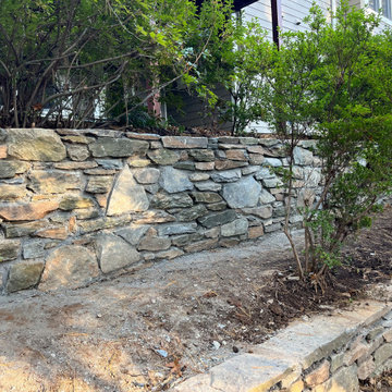 Dry Stack Field Stone Retaining Walls in Sligo Creek Park, Silver Spring MD