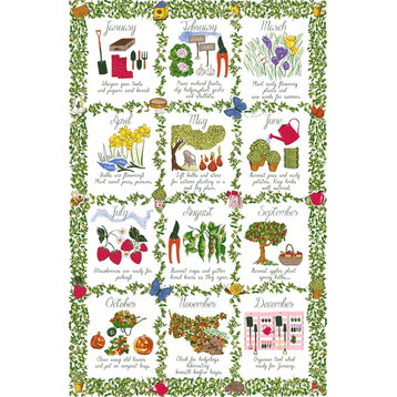 Gardeners Calendar 2 Cotton Tea Towel