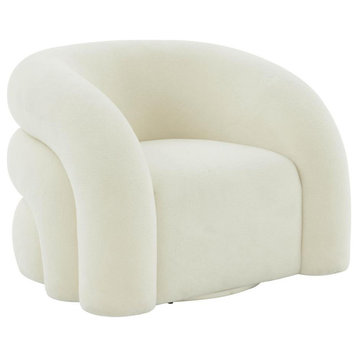 Slipper Cream Vegan Shearling Swivel Chair