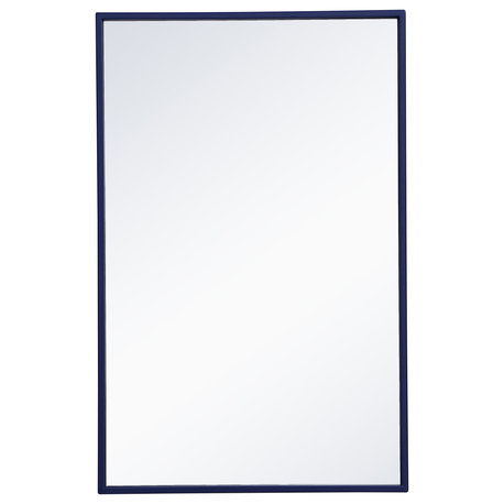 Home Living Metal Frame Rectangle Mirror 18"x28", Blue