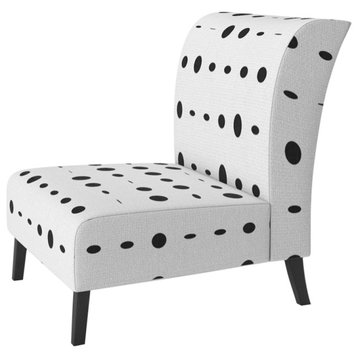 Black Circle Dots Chair, Slipper Chair