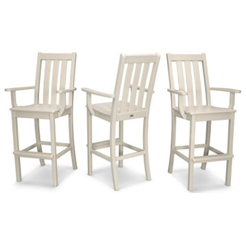 Polywood Vineyard Bar Arm Chair 3-Pack, Sand