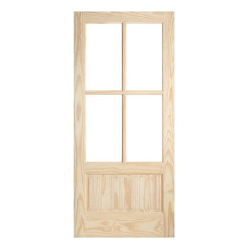 4 Lite Over one Panel Pine Exterior Door