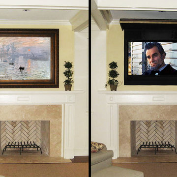 Hide TV, Wires, Speakers with Art
