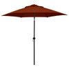 Astella 9' Round Outdoor Patio Umbrella With Push Tilt, Polyester Brick