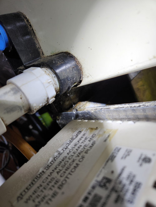 Water leaking from trough in air handler