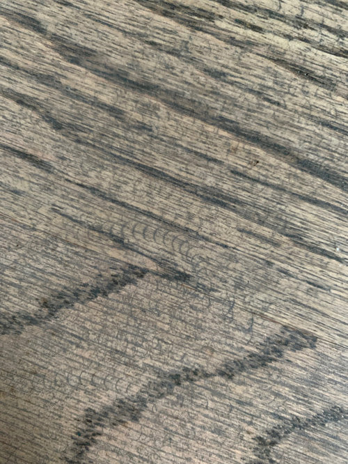 Hardwood Floor Refinish with Uneven Stain & Sheen; White Spots; Bumps