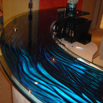 ColorCoat and Carved Raised Glass Countertop