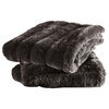Super Mink Throw Pillow Covers Set of 2, Charcoal, 26''x26''