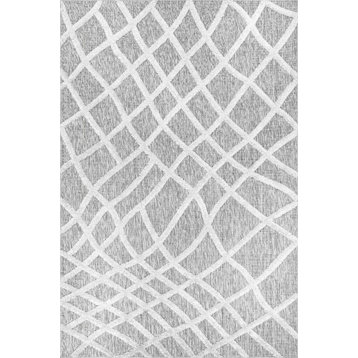 nuLOOM Carly Raised Fishnet Trellis Geometric Area Rug, Gray, 5'x8'