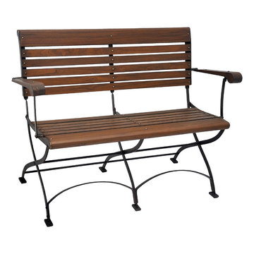 Toscana Iron & teak folding bench