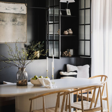 Fluted Glass Cabinetry Meets Painted Built-Ins