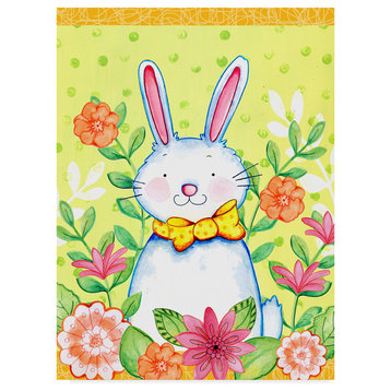 Valarie Wade 'Flowers And Bunny' Canvas Art, 24"x18"