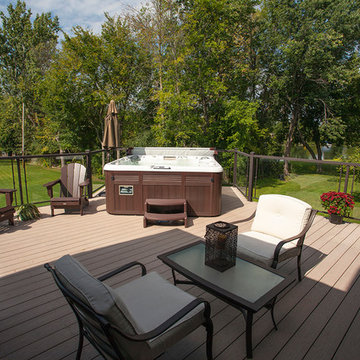 A custom multi-level low maintenance deck by Hickory Dickory Decks.