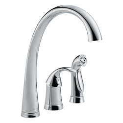 Delta Pilar&reg; Single Handle Kitchen Faucet with Spray - Kitchen Faucets