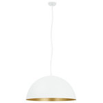 Eglo Lighting - Eglo Lighting 204323A Rafaelino, 1-Light 24" Bowl Pendant, Black, Gold Leaf Fi - Rafaelino - 1-Light 24" Bowl Pendant - Black, WhitRafaelino 1-Light 24 White/Gold Leaf Whit *UL Approved: YES Energy Star Qualified: n/a ADA Certified: n/a  *Number of Lights: 1-*Wattage:60w Incandescent bulb(s) *Bulb Included:No *Bulb Type:Incandescent *Finish Type:White/Gold Leaf