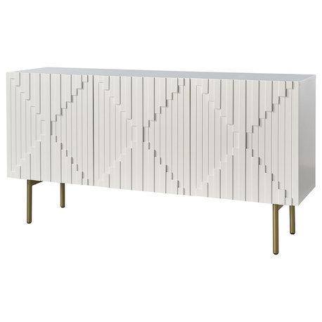 58"W Sideboard With Adjustable Feet, White