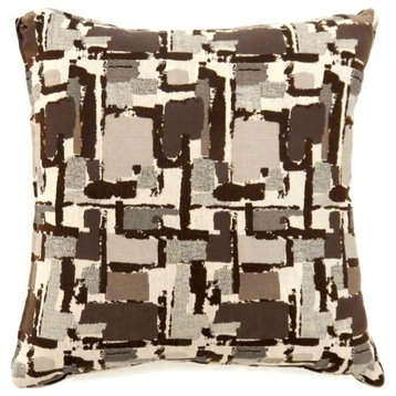 Furniture of America Kella Fabric Small Square Throw Pillow in Brown (Set of 2)