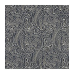 Navy Blue, Traditional Abstract Paisley Woven Upholstery Fabric By The Yard