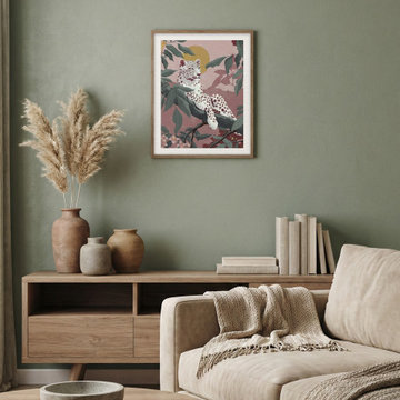 Earthy Organic Modern Living Room with Sage Green Accents