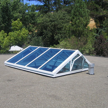 Ridge Skylight with vertical operable sections