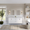 The Ezra Bathroom Vanity, Pure White, 72", Double Sink, Freestanding