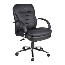 Boss - Boss Mid Back CaresSoftPlus Deluxe Executive Office Chair with Knee Tilt - Office Chairs