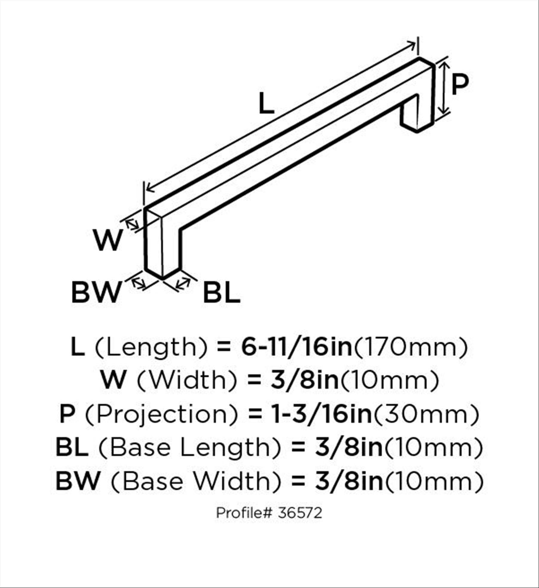 Monument Cabinet Pull, Matte Black, 6-5/16" Center-to-Center