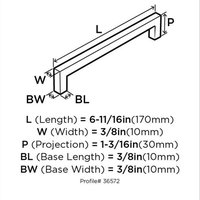 Monument Cabinet Pull, Matte Black, 6-5/16" Center-to-Center