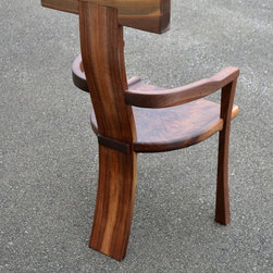 Curvy Backed Walnut Arm Chair - Dining Chairs