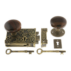 Ornate Rim Lock Set - Door Hardware