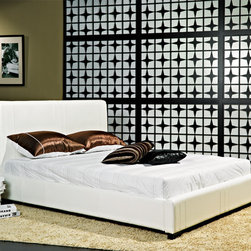 Abbyson Living - Queen Rene Bi-cast White Leather Bed - Beds