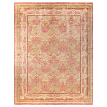 Arts and Crafts, One-of-a-Kind Hand-Knotted Area Rug Pink, 11' 10" x 15' 0"