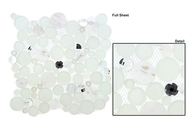 Symphony Bubble Round Mosaic Tile - SBS-1510 Soap Suds - Glass & Natural Stone M