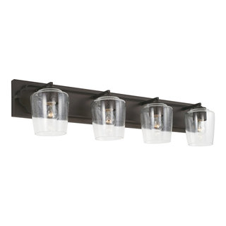 Capital Lighting Merrick 4 Light Vanity, Old Bronze/Clear Seeded ...