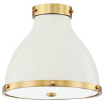 Hudson Valley - Hudson Valley Painted No. 3 2LT Flush Mount MDS360-AGB/OW - Aged Brass/Off White - This 2LT Flush Mount from Hudson Valley has a finish of Aged Brass/Off White and fits in well with any Industrial style decor.