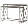 Console Table, Dark Taupe With Chrome Metal, 2-Piece Set