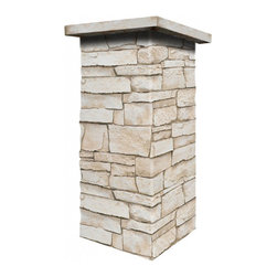 C143-BRECKENRIDGE DEEP WIDE STACKED STONE COLUMN WRAP (CAPS SOLD SEPARATELY) - Wall Panels