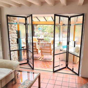 Verrière d’intérieur avec portes accordéon
