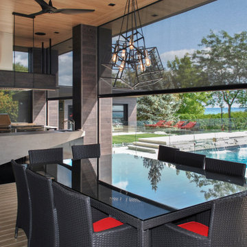 Poolside with motorized screens