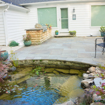 Sandstone Patio and Sandstone Retaining Wall