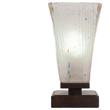 Luna 1-Light Table Lamp, Dark Granite/Square Frosted Crystal