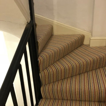 Striped Carpet Runner To Stairs In Soho