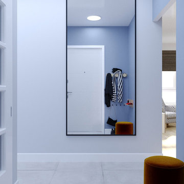 Modern 3-br Apartment 60 sq.m with blue Kitchen