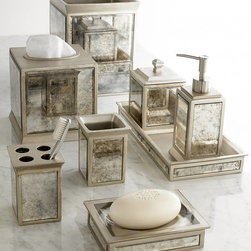 "Palazzo" Vintage Mirror Glass Bath Accessories by Kassatex - Bathroom Accessory Sets