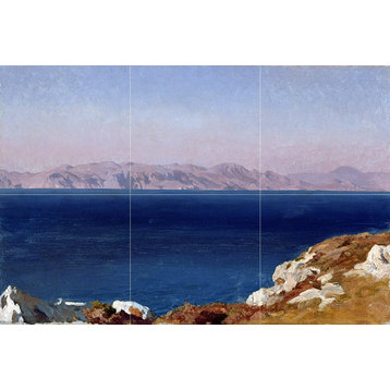 Tile Mural The Isle of Chios landscape sea Backsplash 6" Ceramic Matte