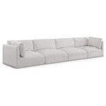 Meridian Furniture - Ease Fabric Upholstered Modular Sofa, Cream - Ease into comfort when you bring home this Ease fabric modular sofa. Designed with an uber casual vibe in mind, this plump sofa sits low to the floor, making it a simplistically perfect addition to a living room, den, game room, teen's room, or dorm room. This fun sofa is part of a modular collection, so you can add it with other items in the Ease collection for a custom arrangement.